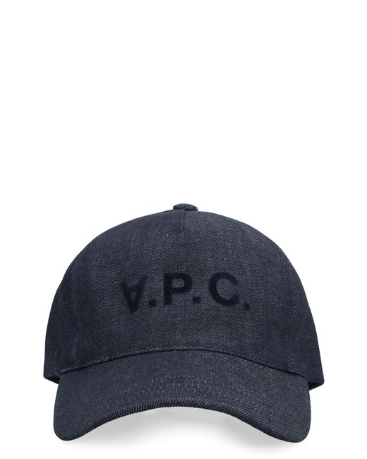 A.P.C. Blue Logo Baseball Cap for men