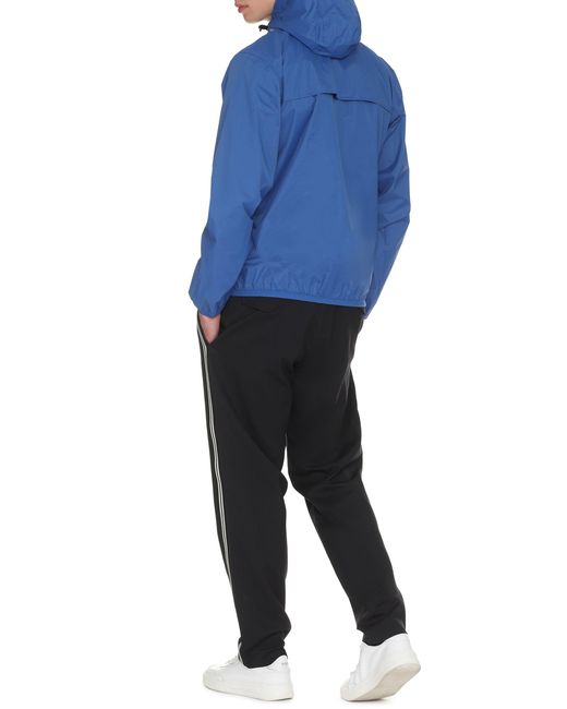 K-Way Blue Claude Hooded Nylon Jacket for men