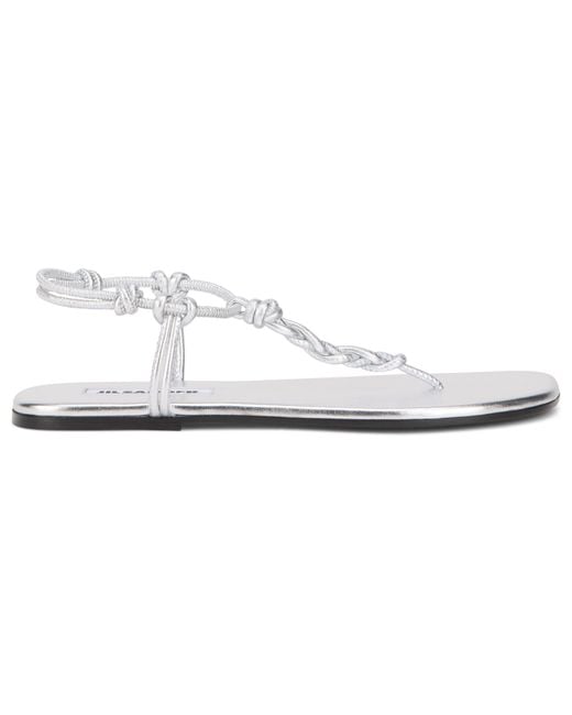 Jil Sander White Sandals With Flat Soles