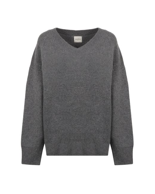 LeKasha Gray Toyota Cashmere V-neck Sweater