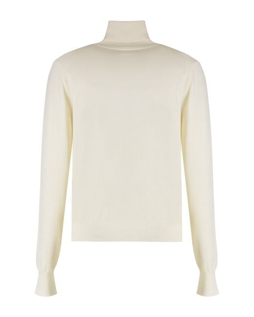 P.A.R.O.S.H. White Lime Wool And Cachemire Turtleneck Pullover
