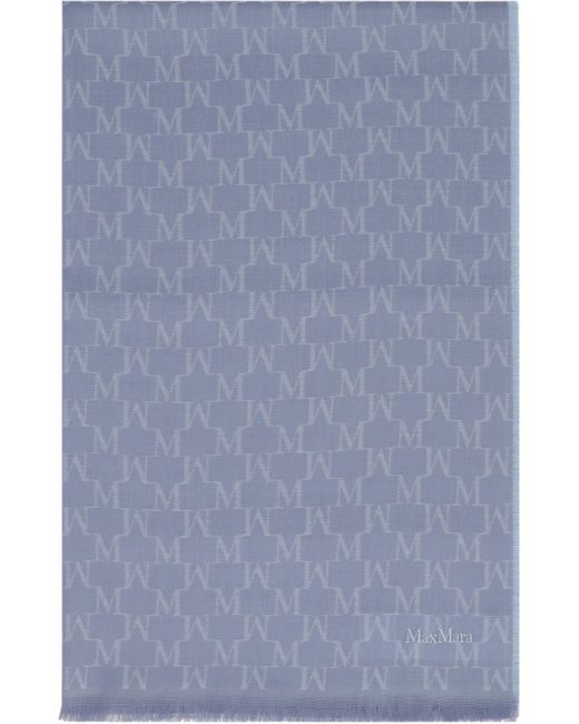 Max Mara Blue Magico Virgin Wool Scarf