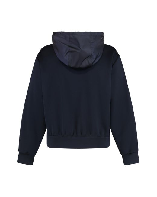 Felpa con cappuccio e zip di Prada in Blue da Uomo