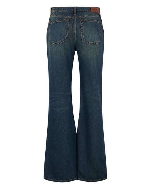 Gucci Blue Pants Made Of Cotton With Clamp Detail
