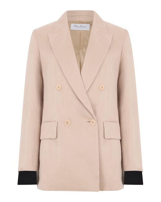 Max Mara Natural Double-Breasted Blazer