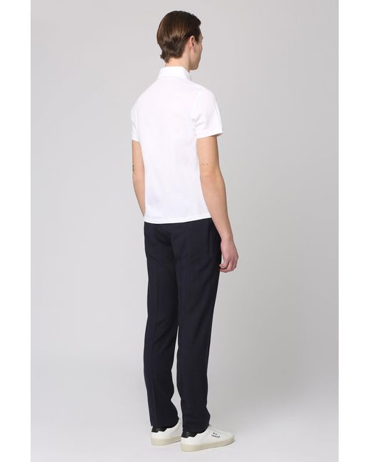 Saint Laurent White Cotton-Piqué Polo Shirt for men