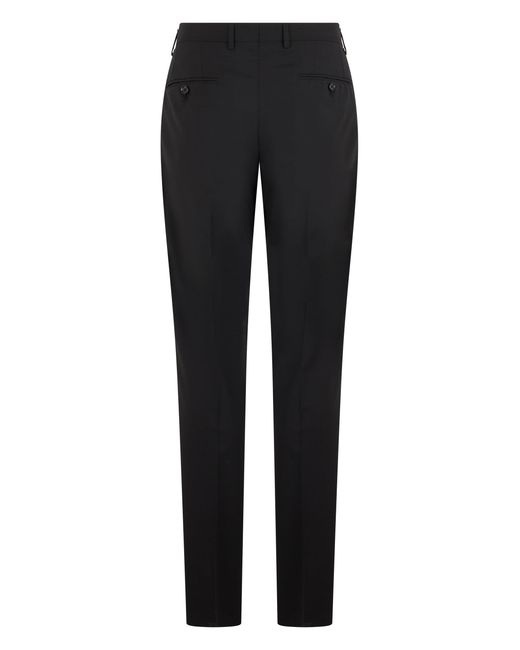 Dolce & Gabbana Black Trousers In Stretch Wool for men