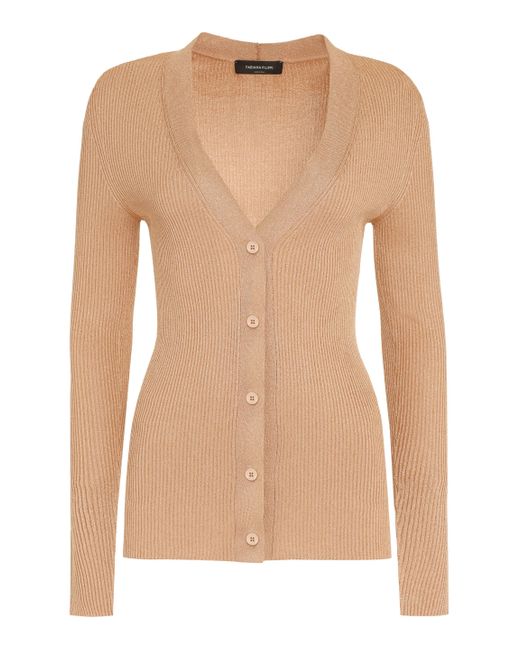 Fabiana Filippi Natural Lurex Knit Cardigan