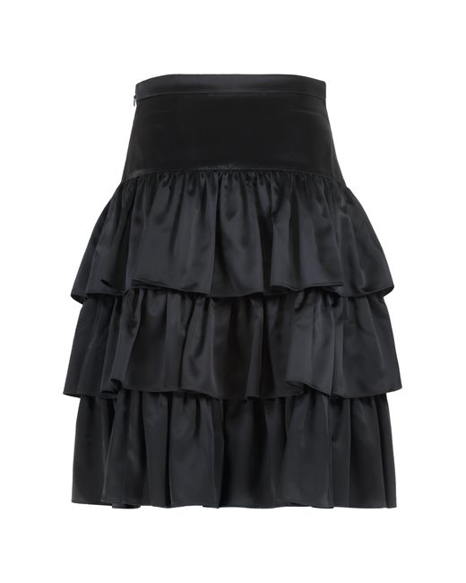 Valentino Garavani Black Satin Skirt