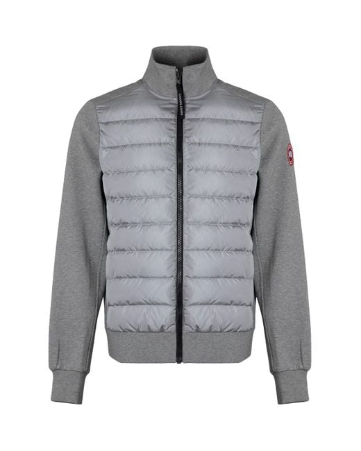 Canada Goose Gray Huron Hybridge Cardigan With Padded Front Panel for men