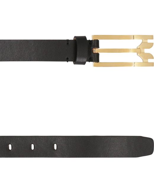 Victoria Beckham Black Dorian Belt In Leather