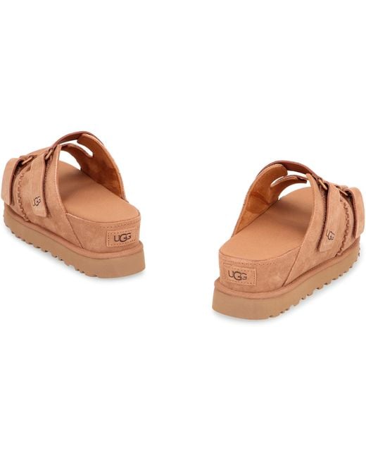 Ugg Brown Goldenstar Hi Leather Slides