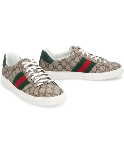Gucci Green Ace Canvas Low-top Sneakers for men
