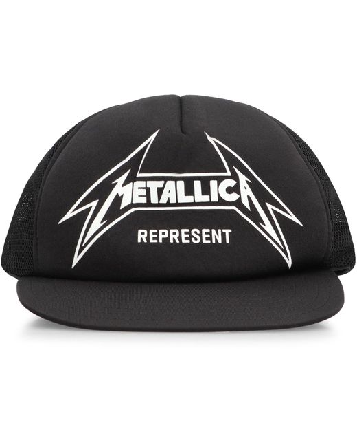 Cappello da baseball con visiera piatta di Represent in Black da Uomo