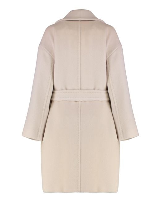 Max Mara Natural Cloruro Wool And Alpaca Coat