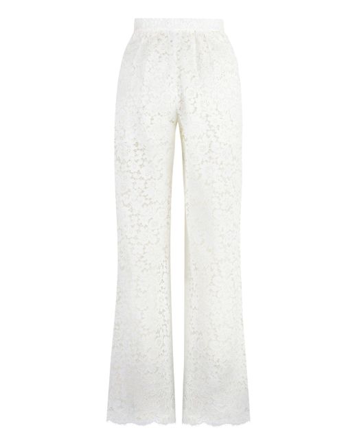 Pantaloni in pizzo di Dolce & Gabbana in White