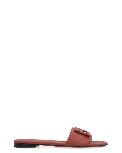Fendi Pink Baguette Slides