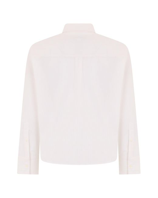 Maison Kitsuné White Cotton Striped Shirt