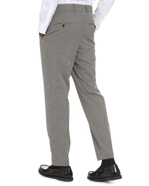 Boss Gray Houndstooth Trousers for men