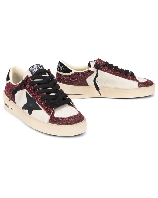 Golden Goose Deluxe Brand Multicolor Stardan Leather Glitter Sneakers