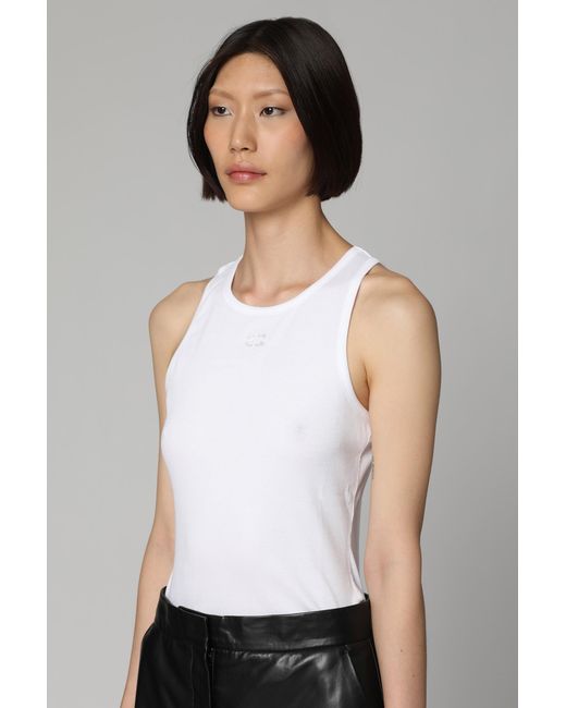 Ganni White Cotton Tank Top
