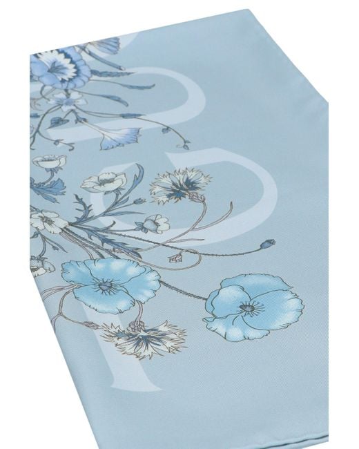 Gucci Blue Printed Silk Scarf