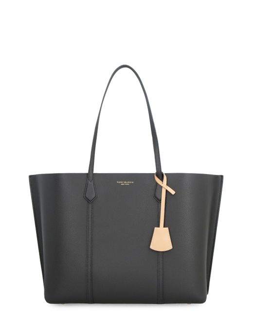 Tory Burch Black Perry Smooth Leather Tote Bag