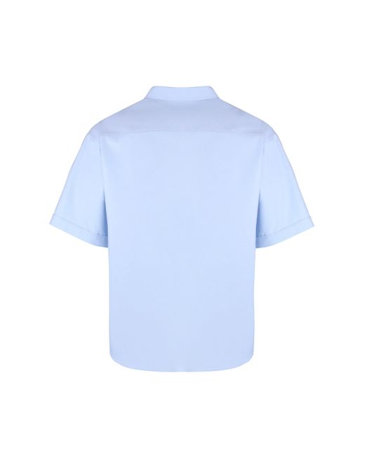 AMI Blue Short Sleeve Cotton Shirt for men