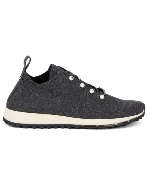 Jimmy Choo Black Low Cashmere Sneakers