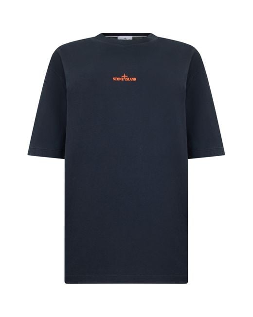 Stone Island Blue T-Shirt With Logo for men