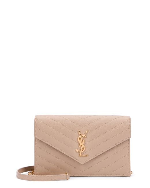 Saint Laurent Pink Pochette Cassandre With Chain