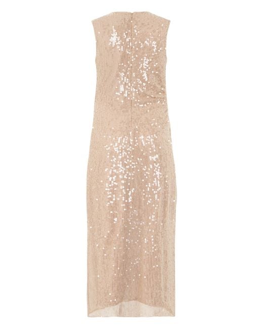 Veronica Beard Natural Midi Dress With Sequins