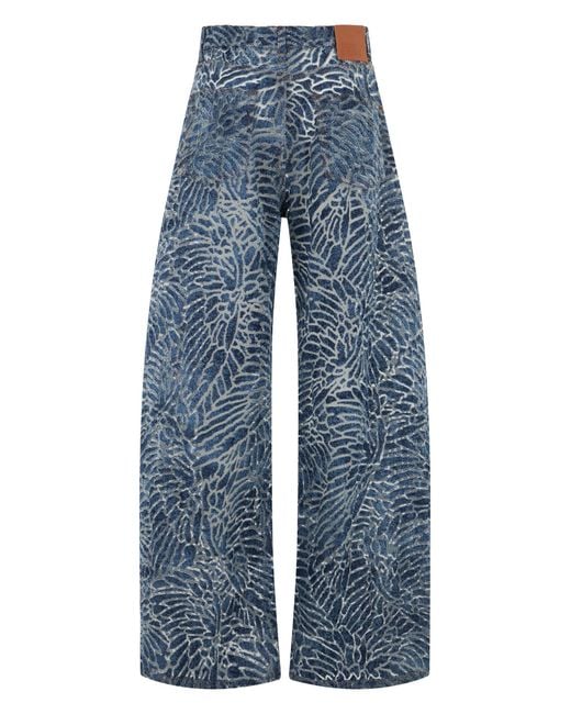 GIUSEPPE DI MORABITO Blue Loose Cotton Blend Pants