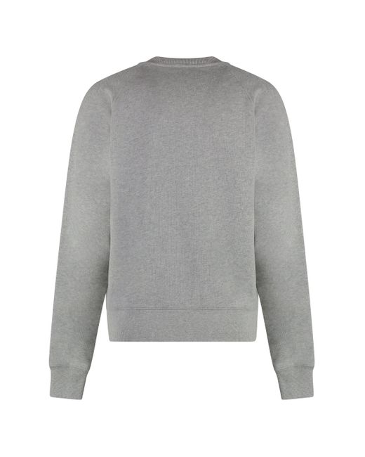 Maison Kitsuné Gray Cotton Crew-Neck Sweatshirt