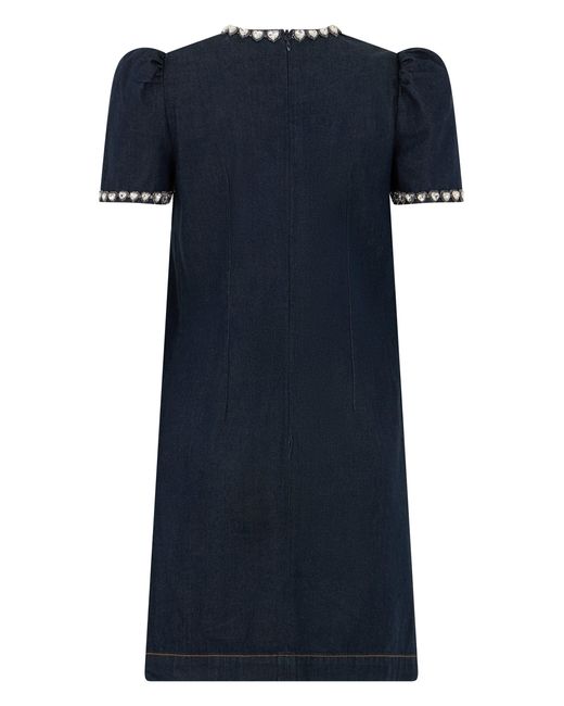 Zimmermann Blue Short Denim Dress With Decoration