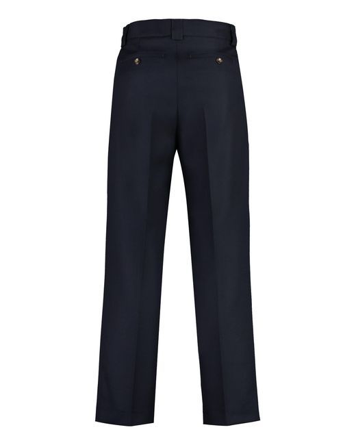 PT01 Blue Virgin Wool Trousers for men