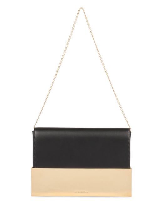 Aquazzura Black Calf Leather Muse Flap Clutch