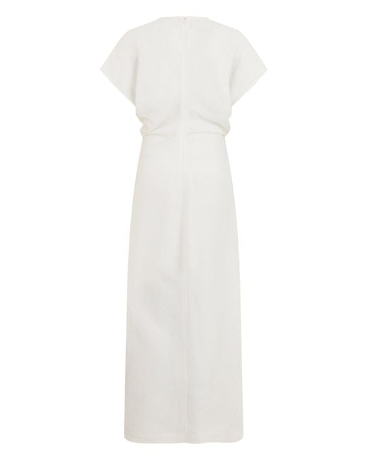 Totême  White Long Dress With Short Sleeves