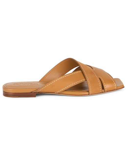 Tod's Brown Smooth Leather Sandal