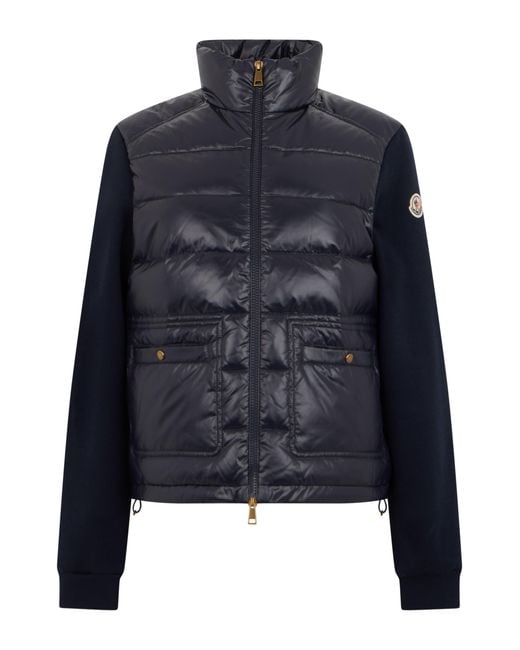 Moncler Blue Padded Jacket With Sleeves