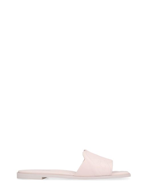 McQueen Pink The Seal Leather Slides