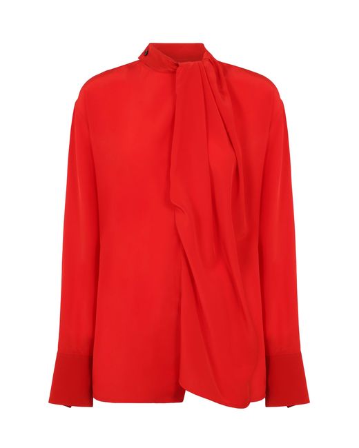 Victoria Beckham Red Silk Blouse