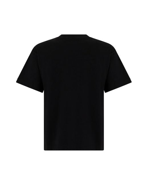 Palm Angels Black Cotton T-Shirt With Short Sleeves for men