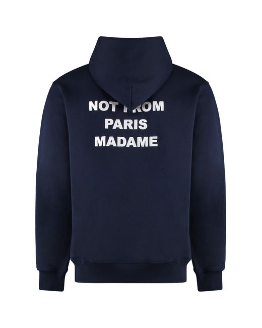 Drole de Monsieur Blue Slogan Hooded Sweatshirt for men