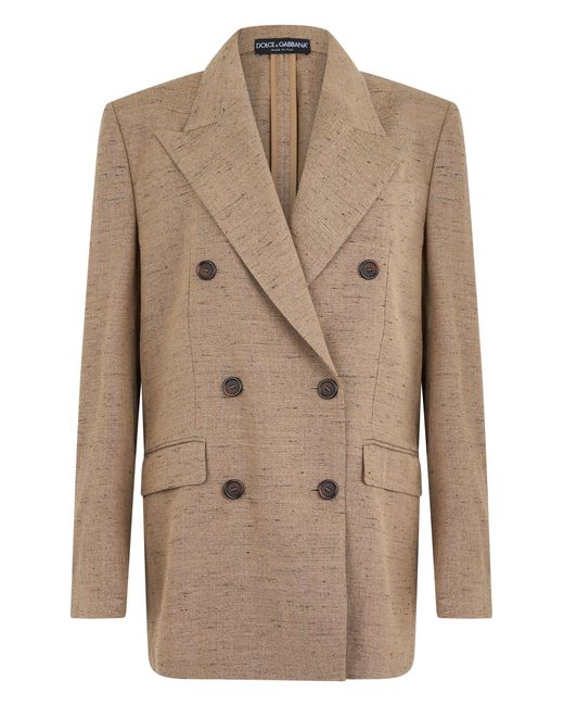 Dolce & Gabbana Natural Double-Breasted Blazer
