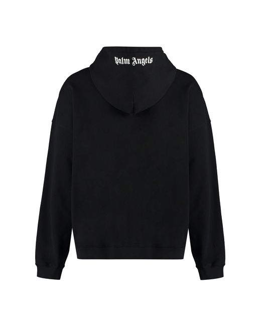 Palm Angels Black Classic Logo Emb Hoodie, Long Sleeves, 100% Cotton, Size: Medium for men