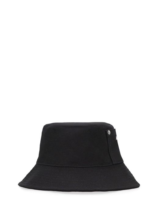 A.P.C. Black Textured Bucket Hat for men