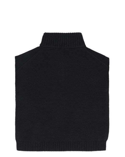 Gant Black Wool Knit Zip Bib for men