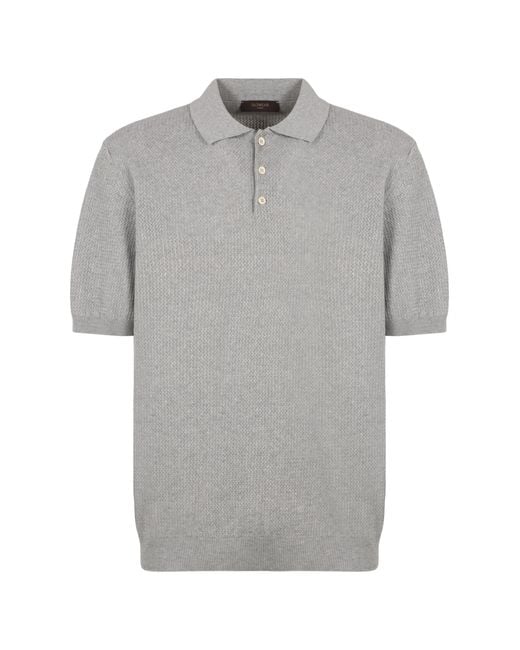Slowear Gray Cotton Knit Polo for men