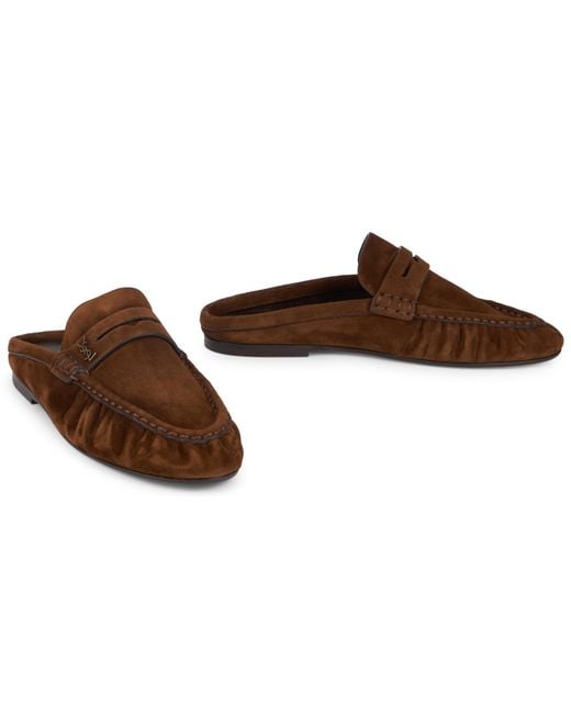 Saint Laurent Brown Loafer Slip-On Moccasins